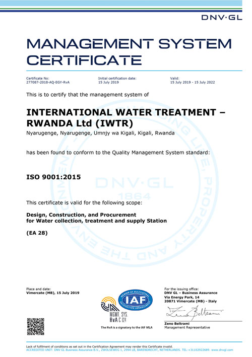 RWANDA Ltd (IWTR) - ISO 9001